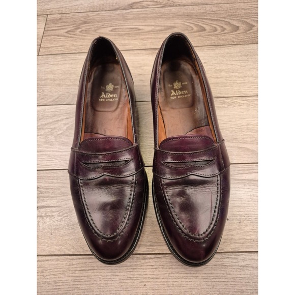 Alden New England Leather Penny Loafers Burgundy Oxblood Dress Shoes Sz 9.5 B/D main image 7